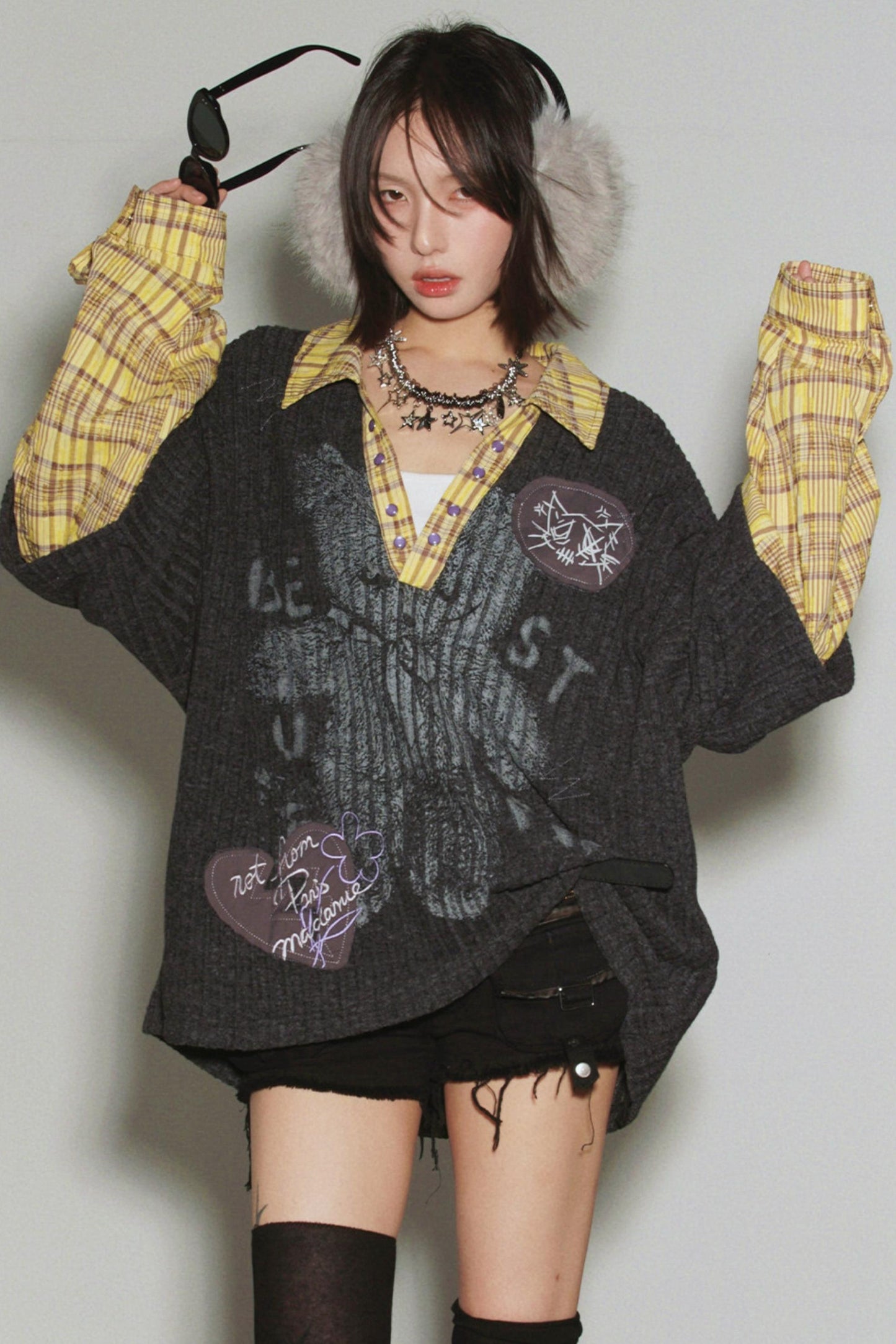 American Plaid Shirt Layered Top