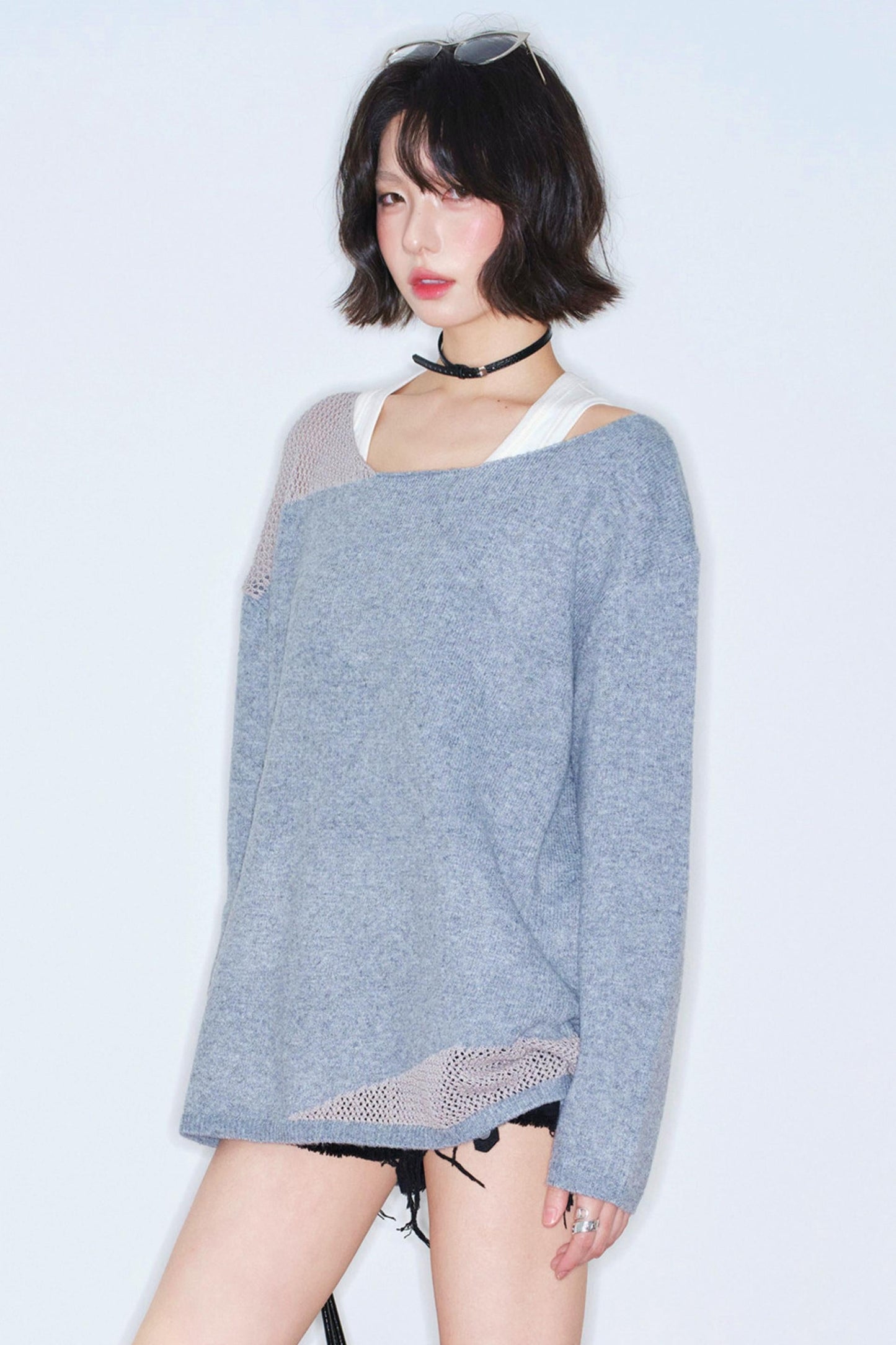 Hollow Out Off Shoulder Loose Top