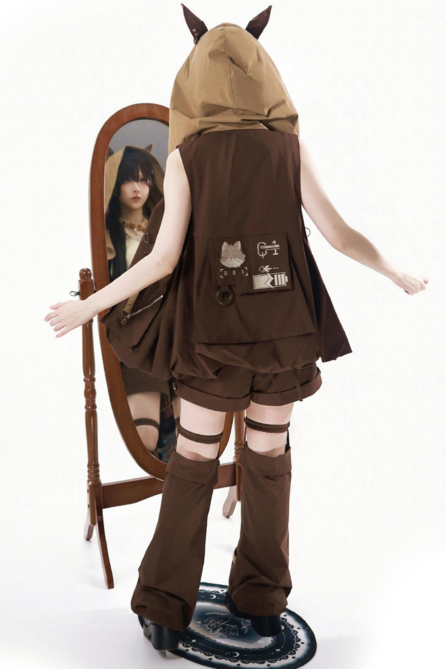 Cyberpunk Lolita Top + Shorts + Outerwear + Leg Accessories + Waist Pouch