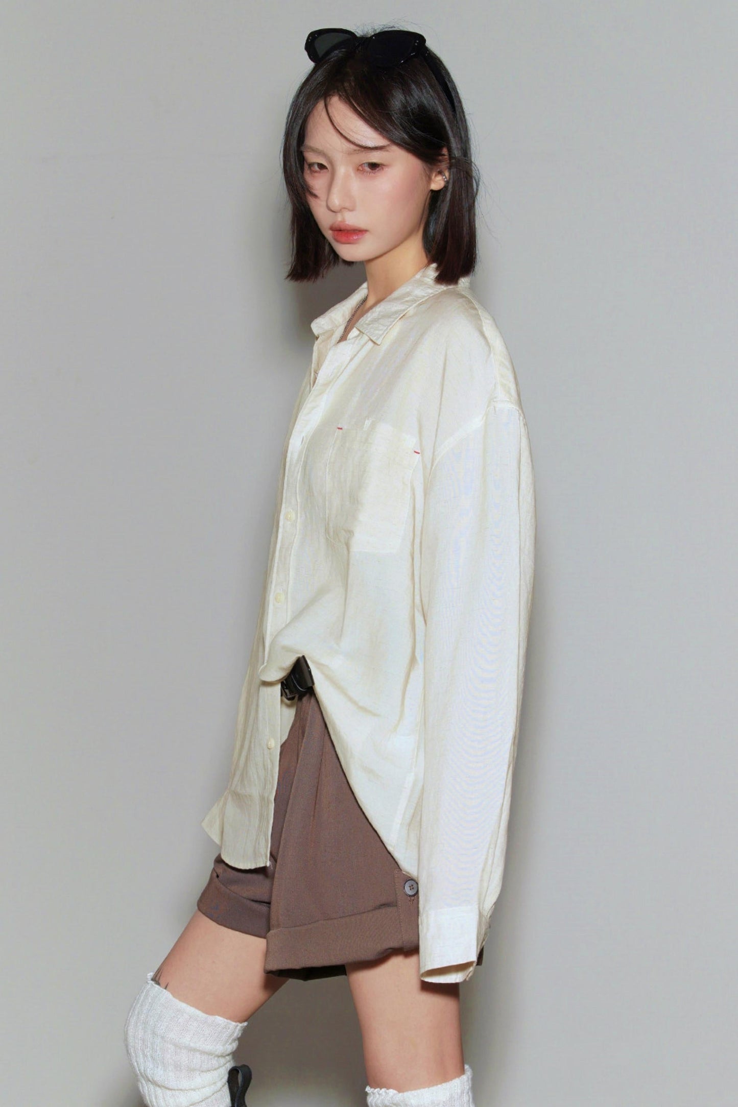 Cotton Linen Long Sleeve Blouse