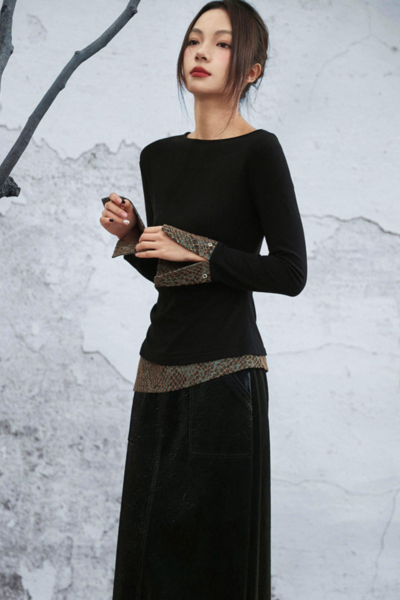 Fish Scale Jacquard Knitted Top