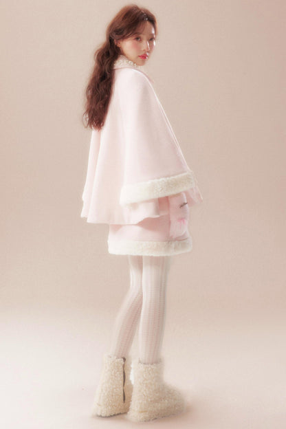 Sweet Coat + High Waist Skirt + Knit Scarf