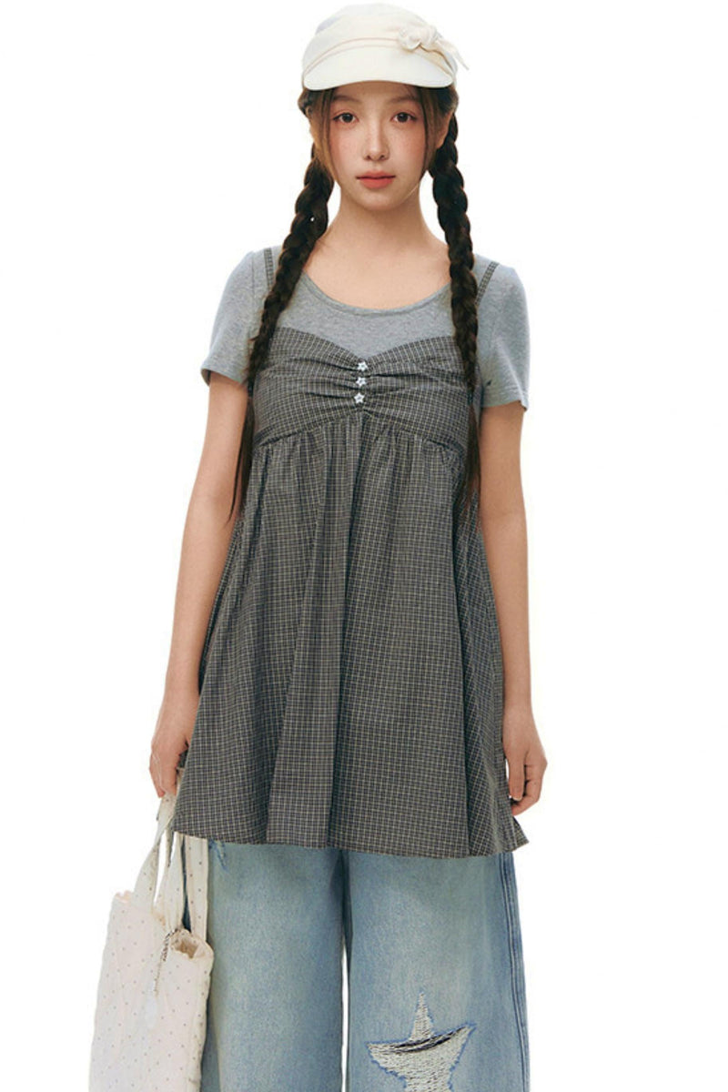 Fake Two-piece Cotton Top