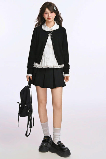 Double Layer Lace Doll Collar Blouse