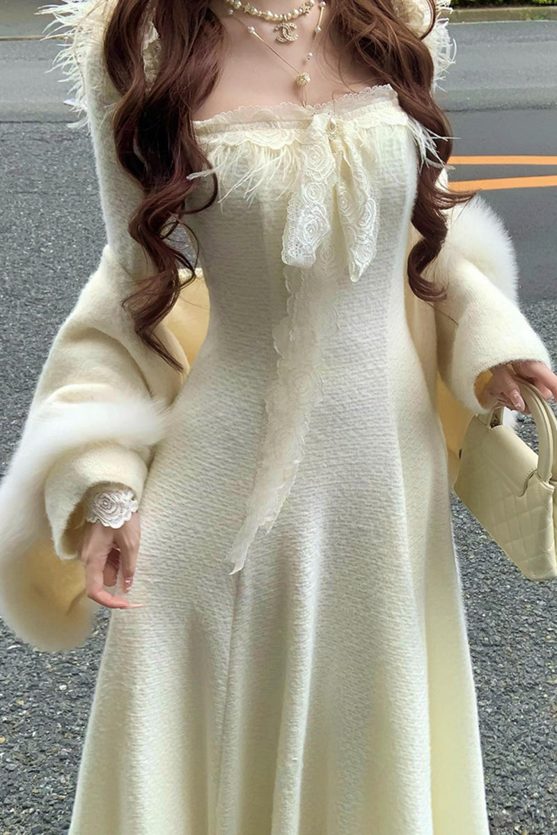 French Sweet Slim Lace Dress