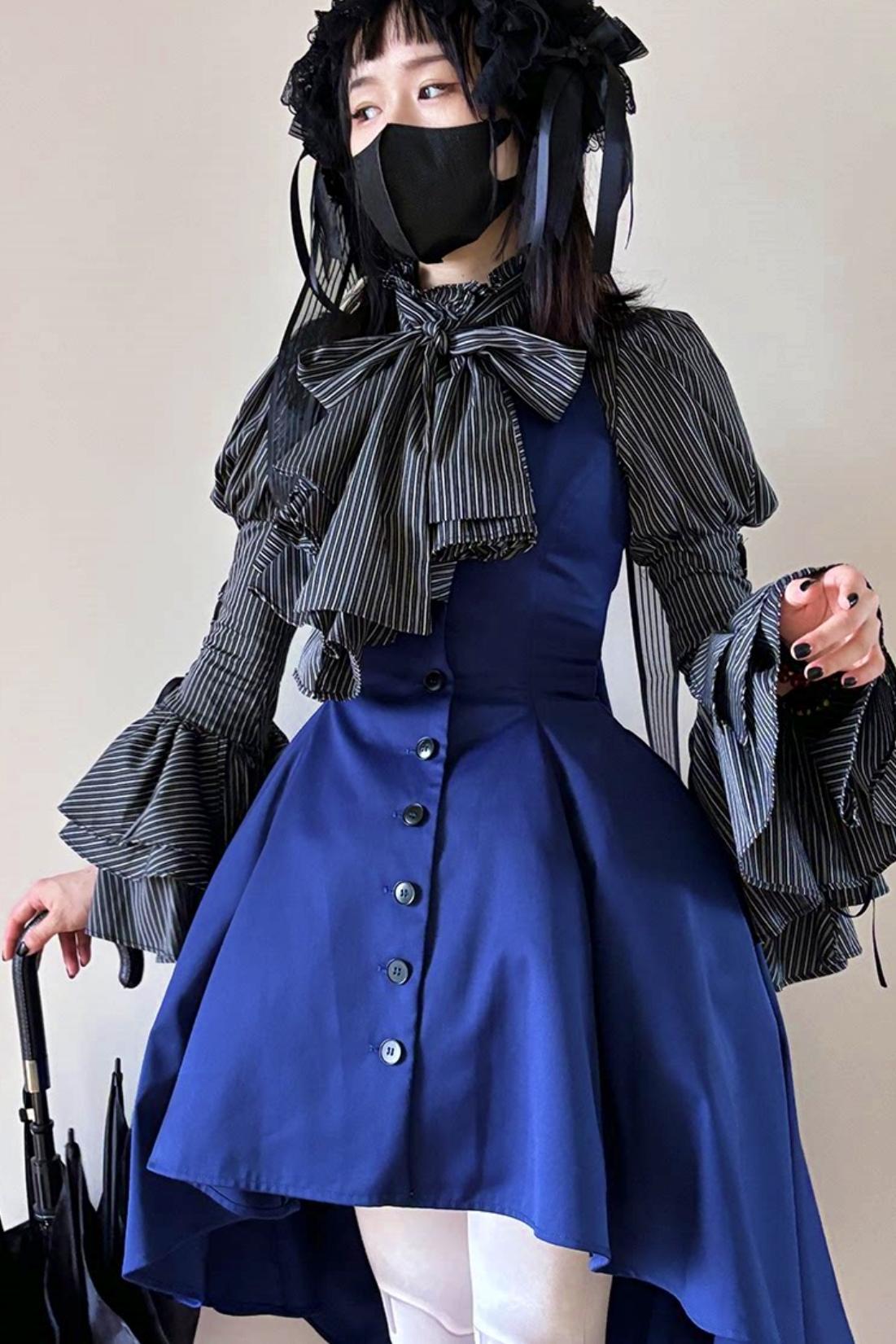 Princess Sleeve Gothic Striped Lolita Blouse