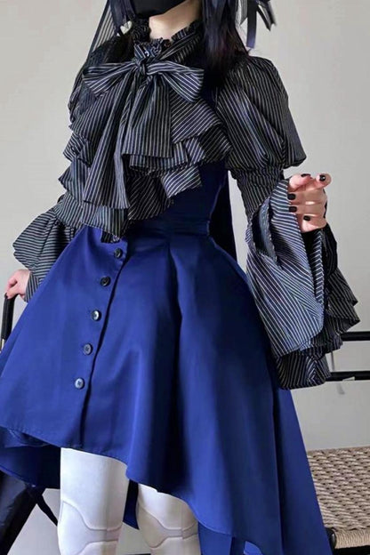 Princess Sleeve Gothic Striped Lolita Blouse