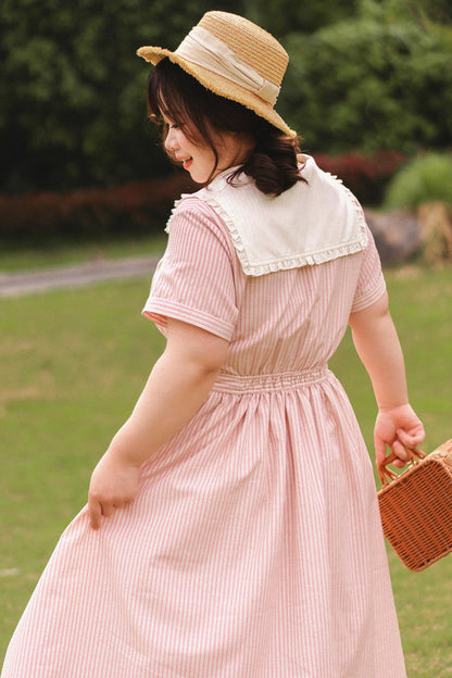 French Retro Linen Dress