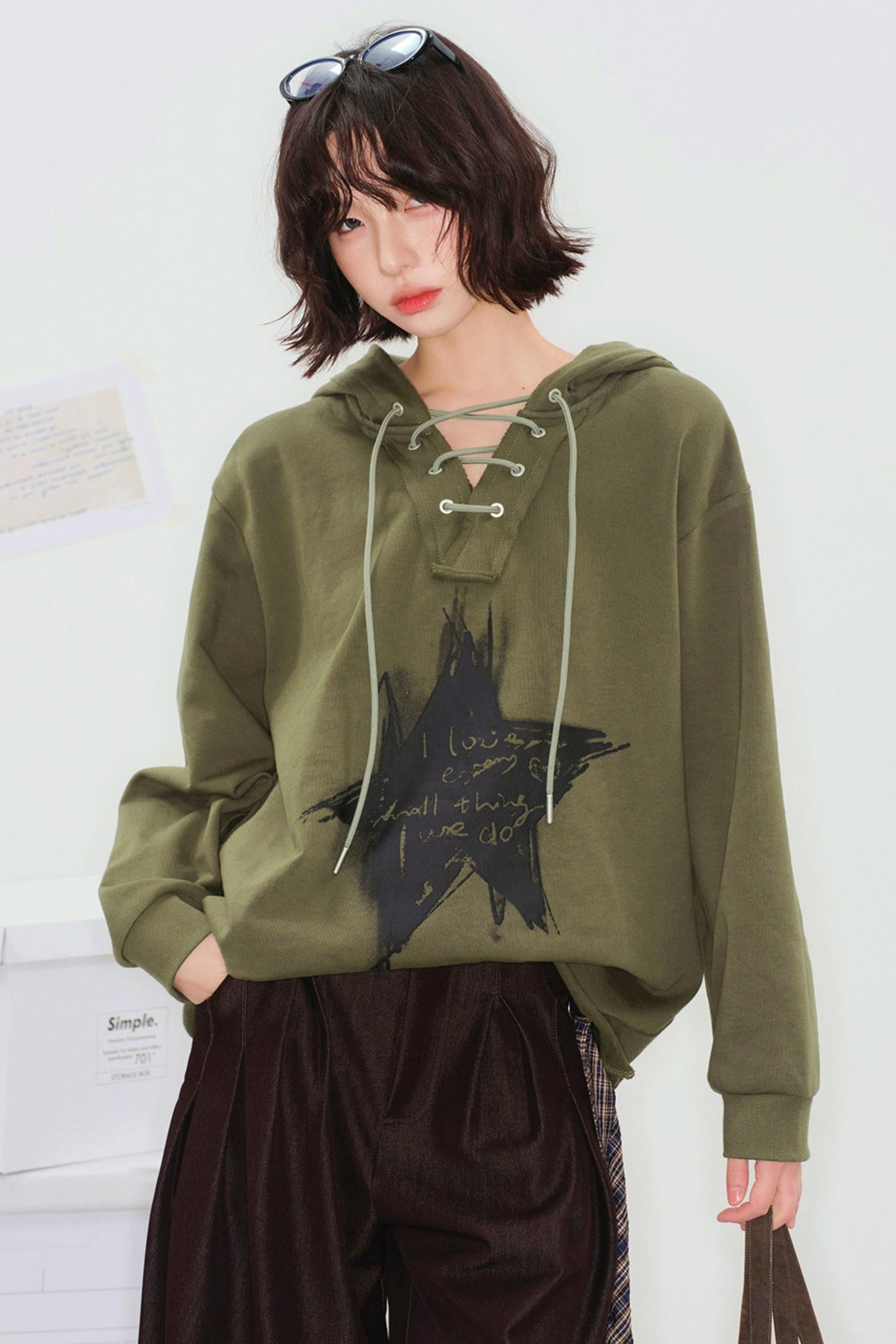 Mode Star Loose Hoodie Top
