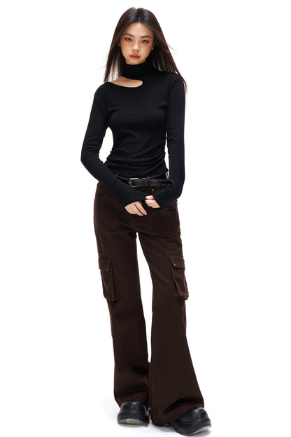 Cut Design Turtleneck Top