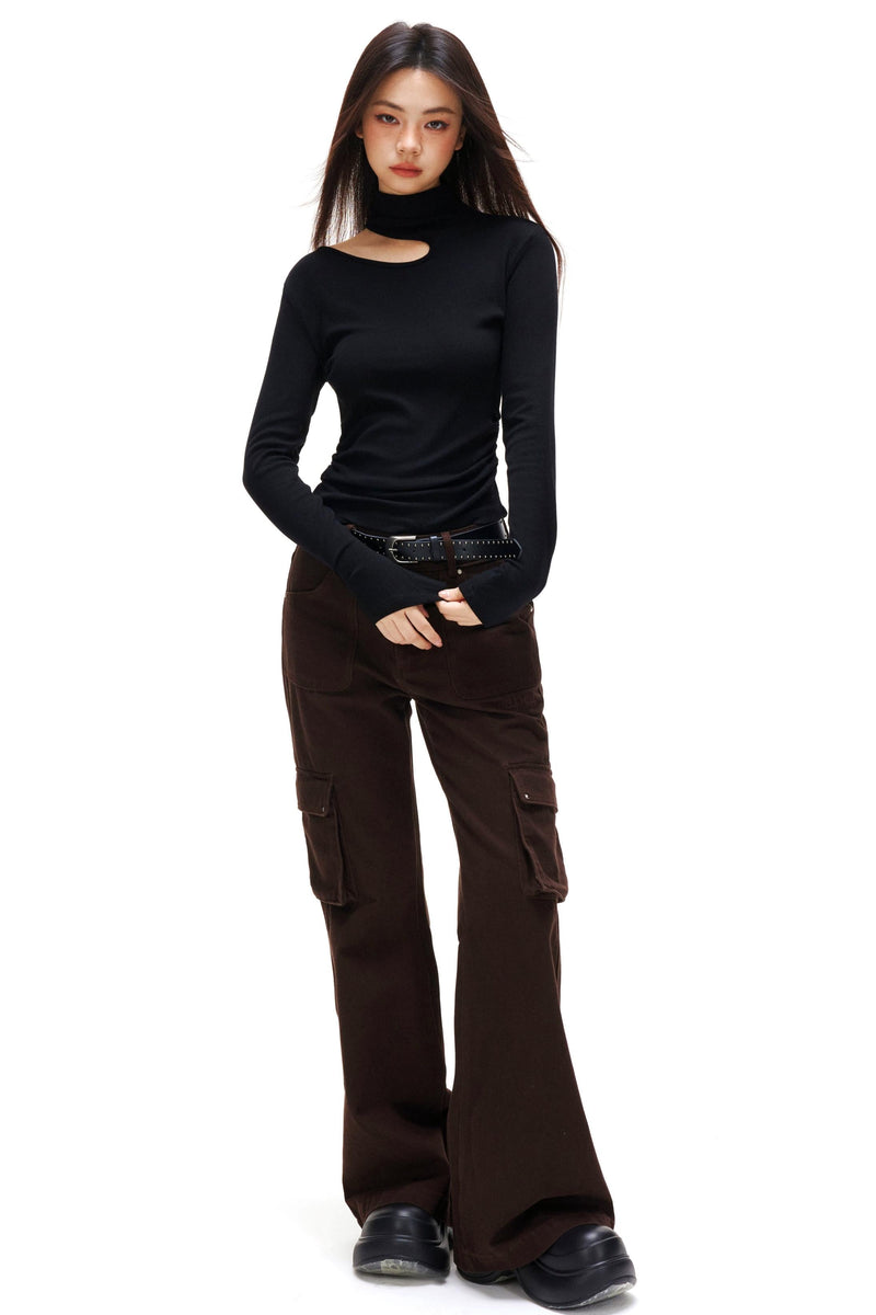 Cut Design Turtleneck Top