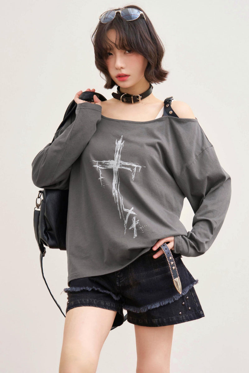 White Ashes Off-shoulder Top