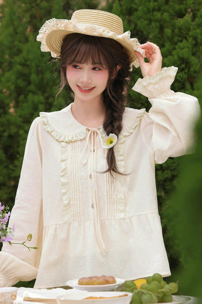 Pure Cotton Doll Collar Blouse