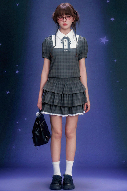 Plaid Tiered Dress