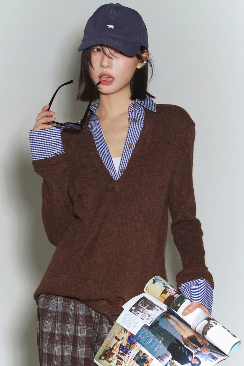 Preppy Knit Sweater Top