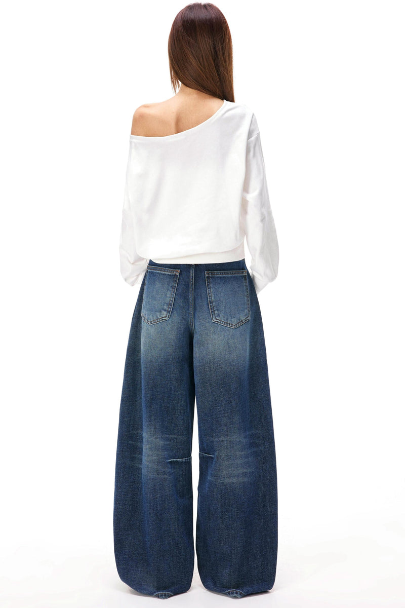 Asymmetrical Off-shoulder Sweatshirt