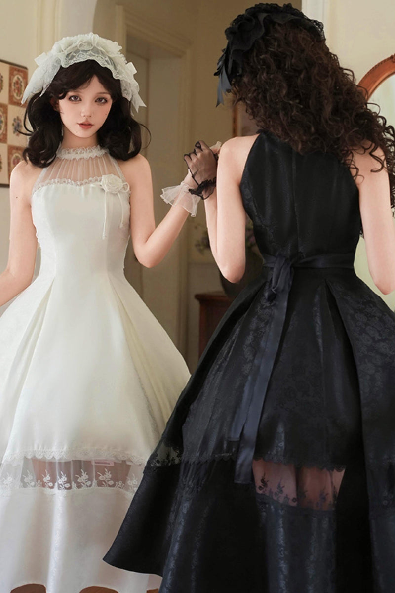 Mist Flower Halter Neck Twin Dress