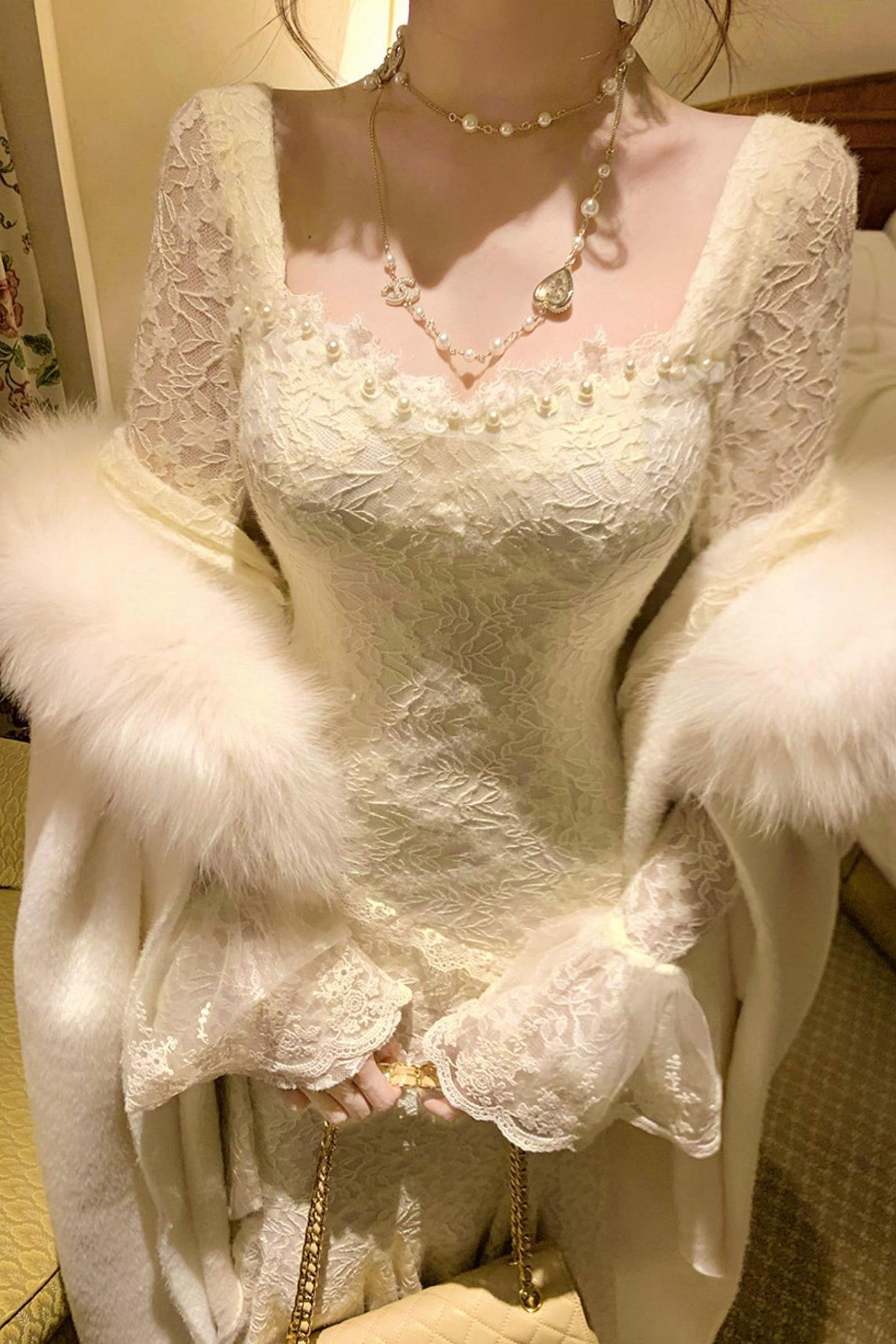 French Style Lace Mermaid Dress