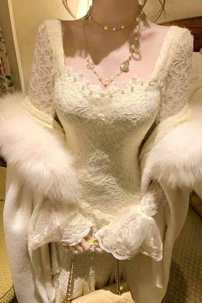 French Style Lace Mermaid Dress