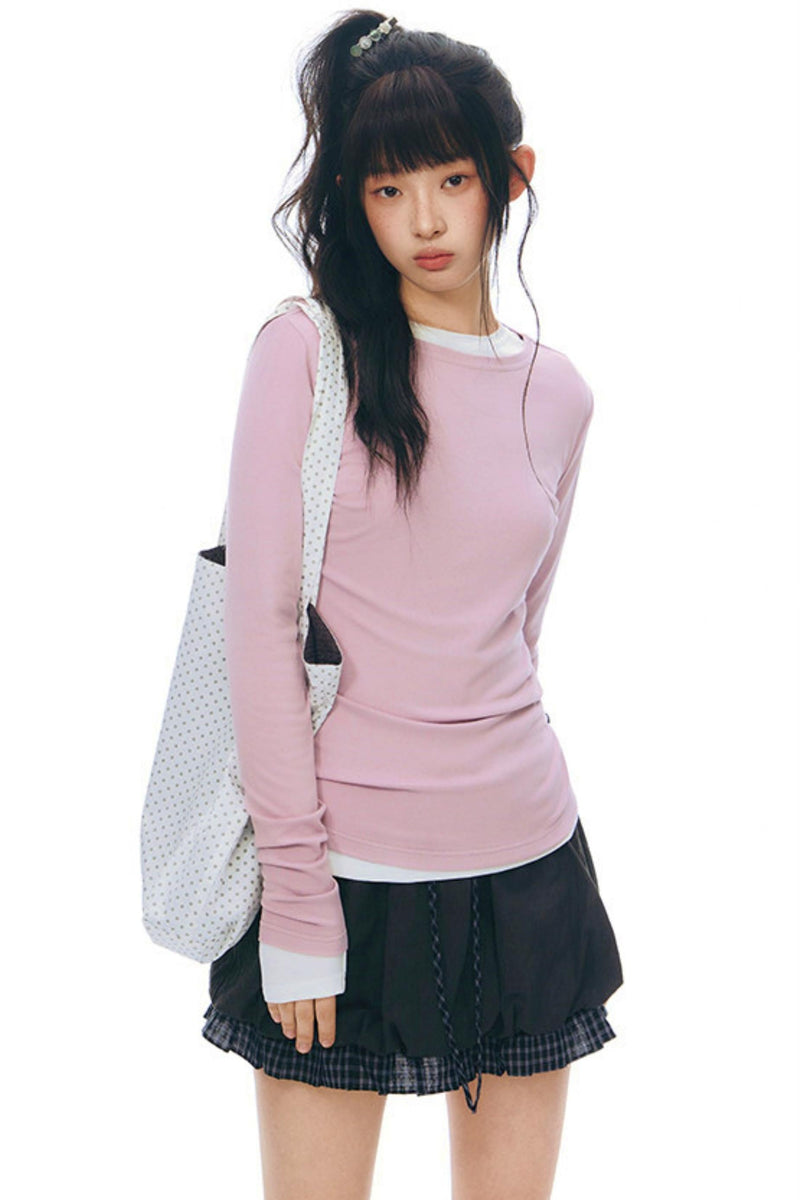 Y2k Button Layered Top
