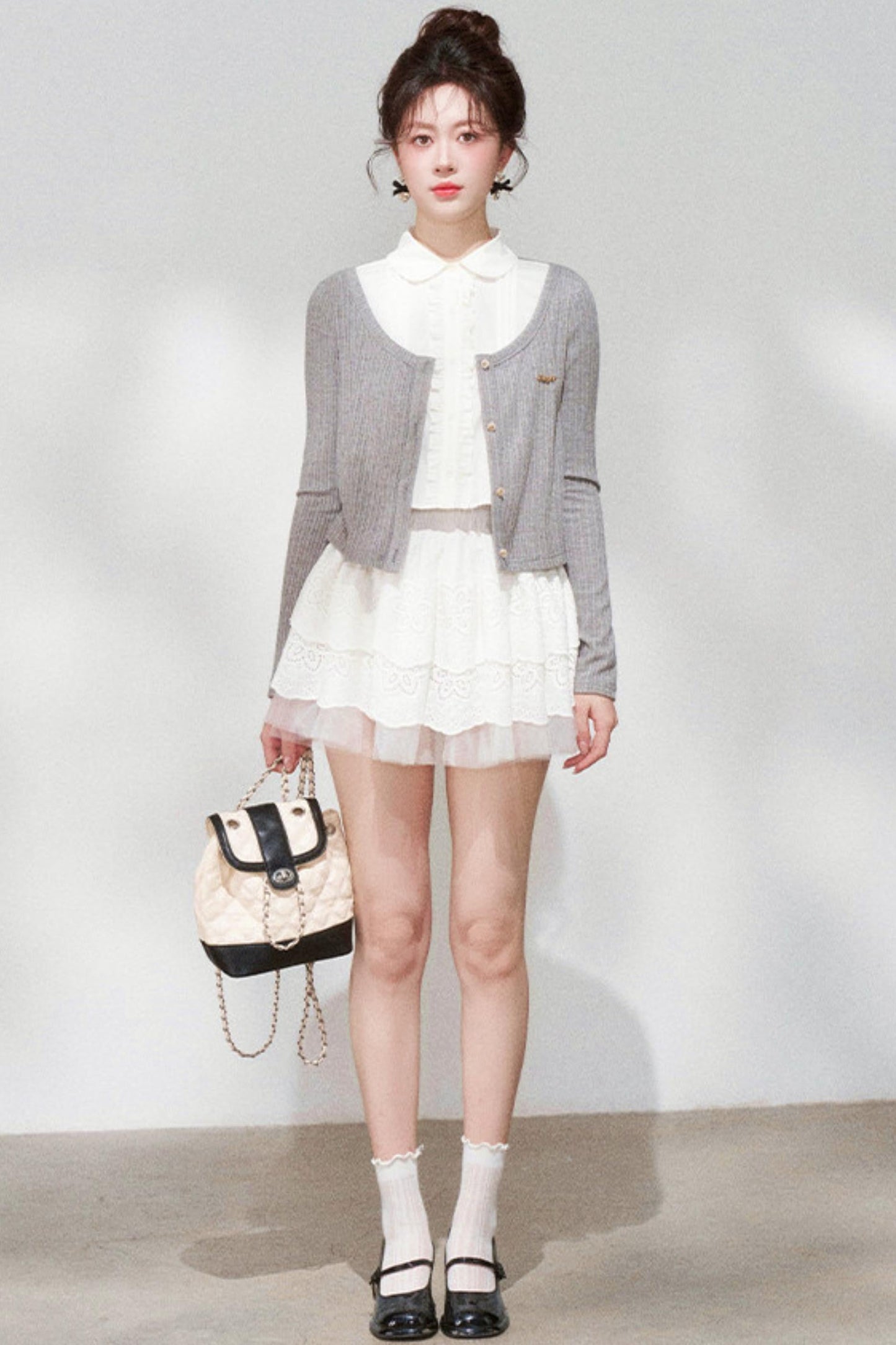 French Style Knit Cardigan + Skirt