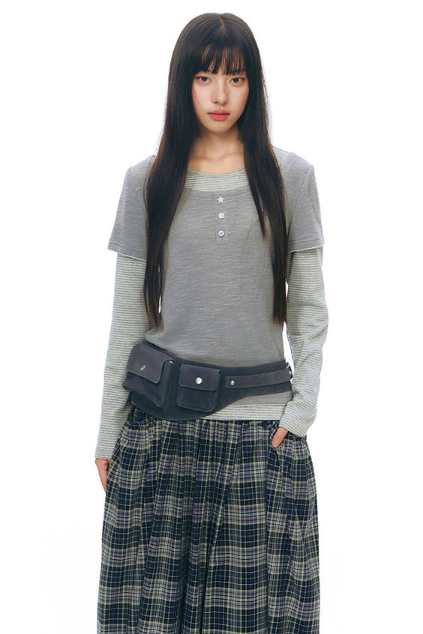 Contrast Color Layered Top