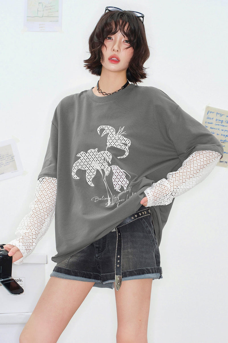 Shadow Weaving Lace Top