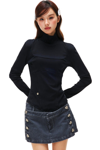 Slim Base Turtle Neck Top
