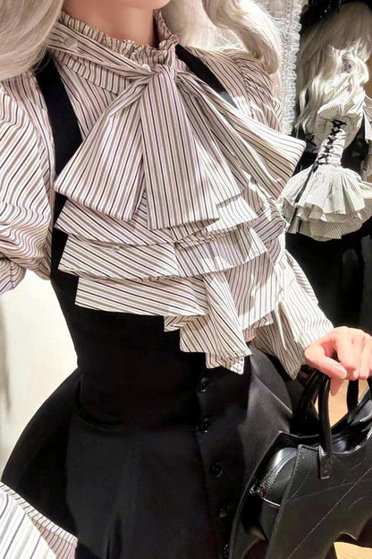 Princess Sleeve Gothic Striped Lolita Blouse