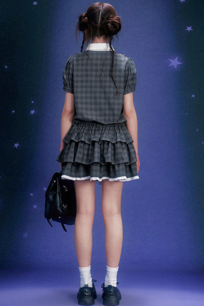 Plaid Tiered Dress