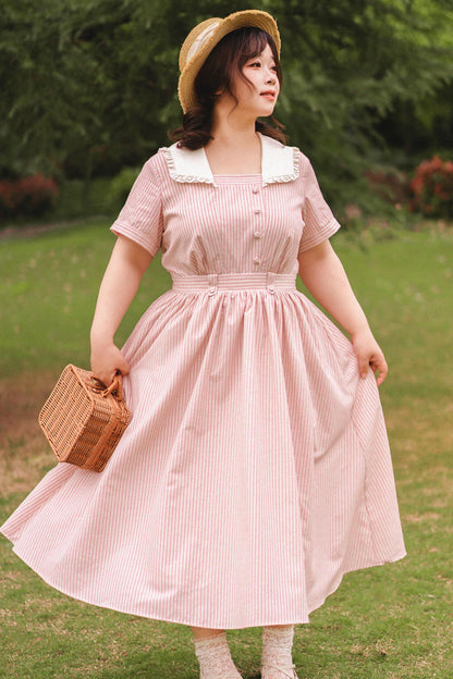 French Retro Linen Dress