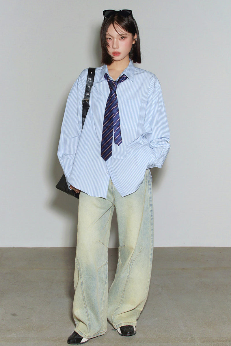 Gravity Blue Striped Shirt