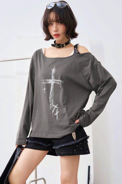 White Ashes Off-shoulder Top