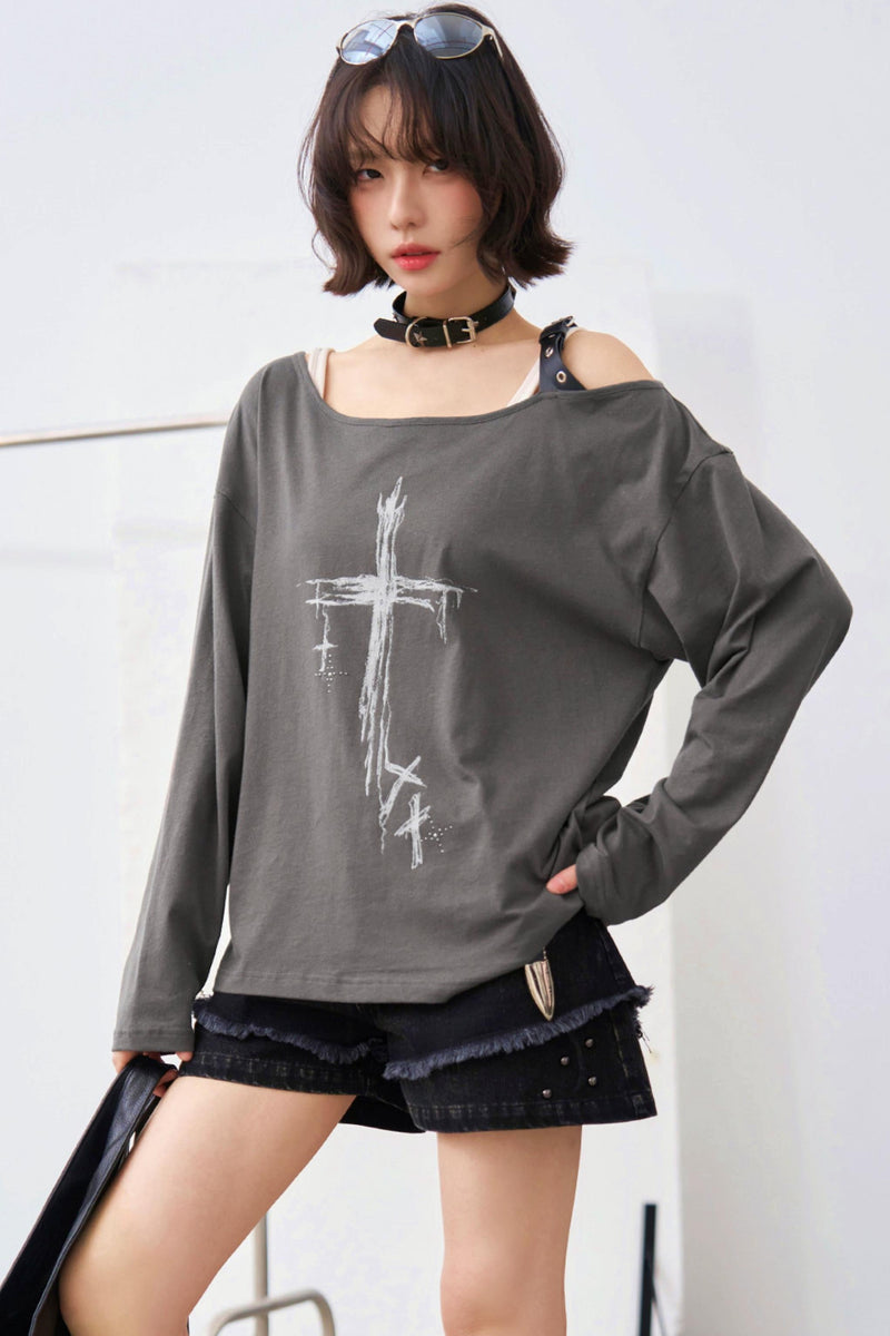 White Ashes Off-shoulder Top