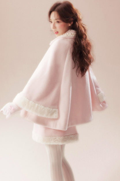 Sweet Coat + High Waist Skirt + Knit Scarf