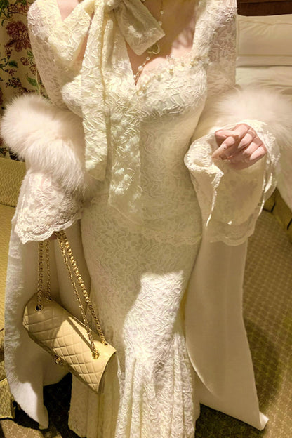 French Style Lace Mermaid Dress