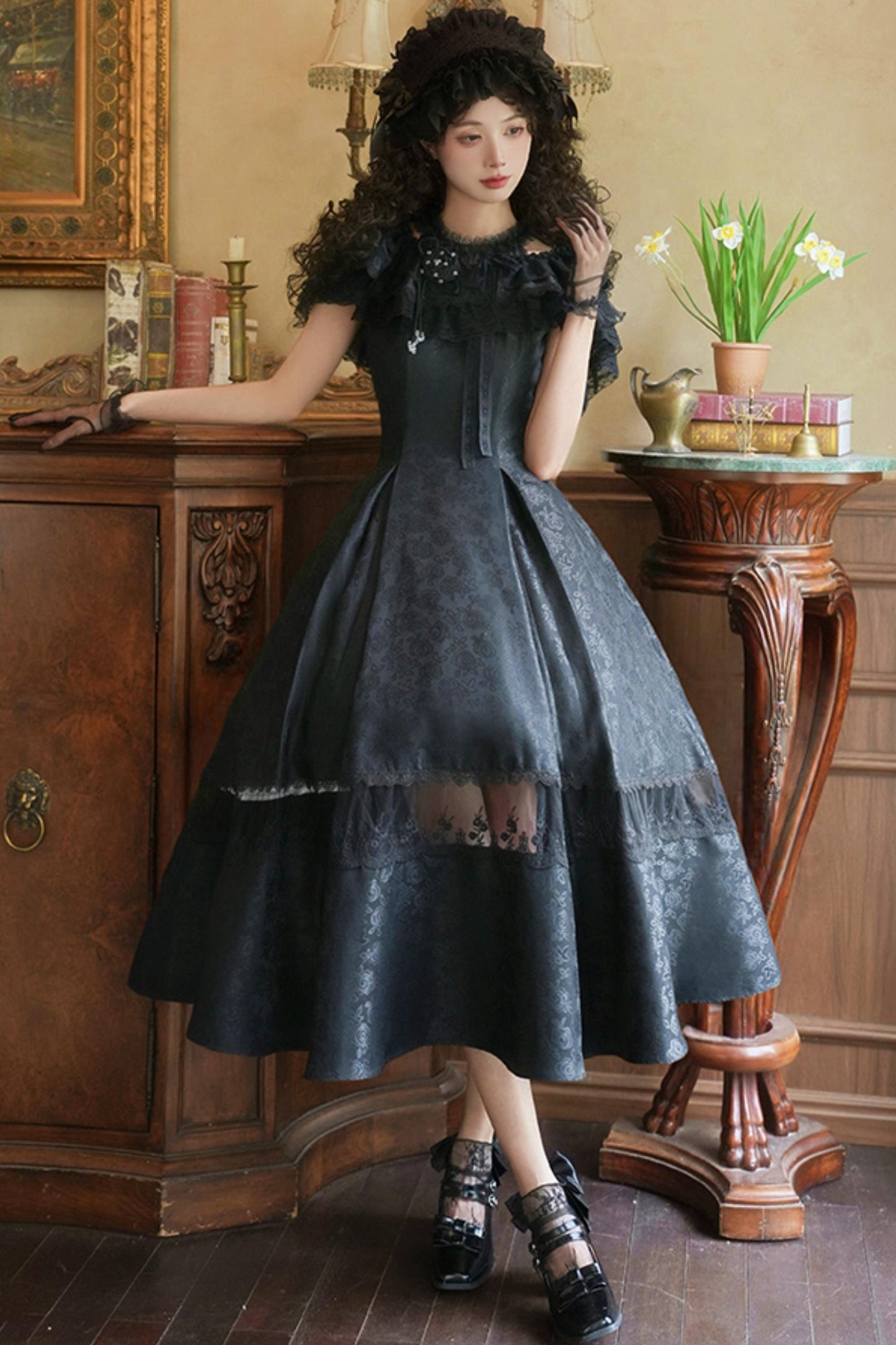 Mist Flower Halter Neck Twin Dress