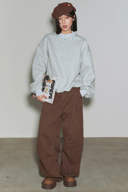 Gemstone Decorated Sweatshirt