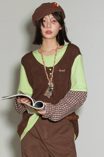 Gravity Patchwork Color Block Top
