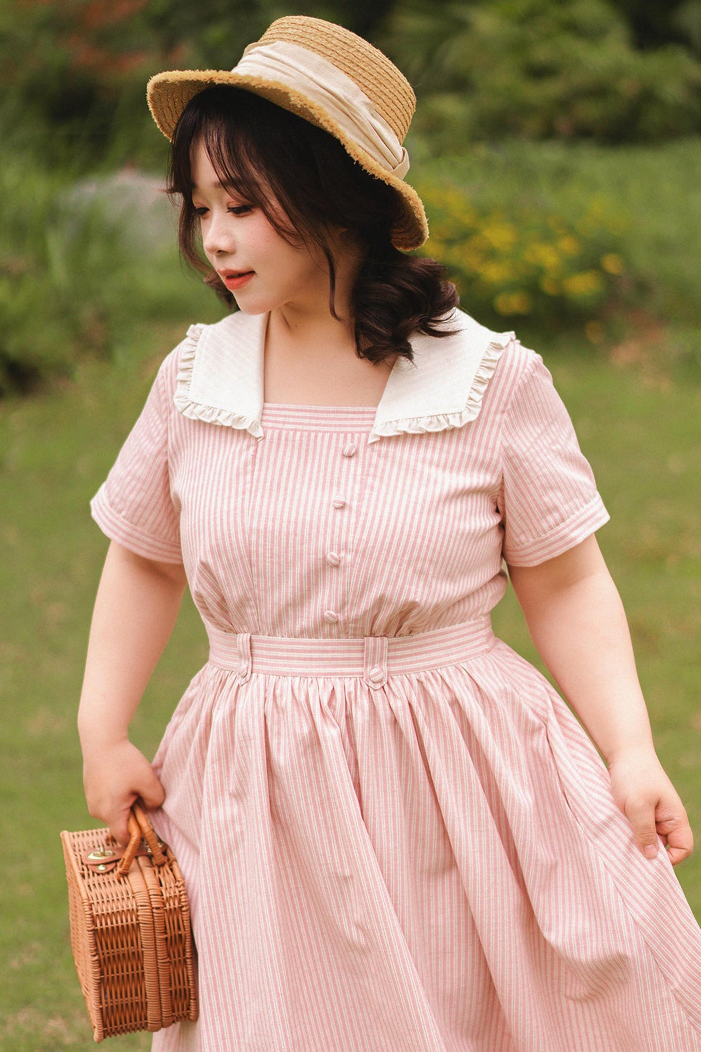 French Retro Linen Dress