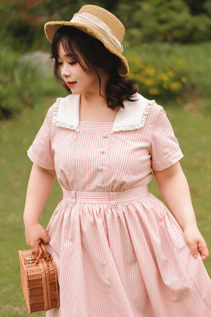 French Retro Linen Dress