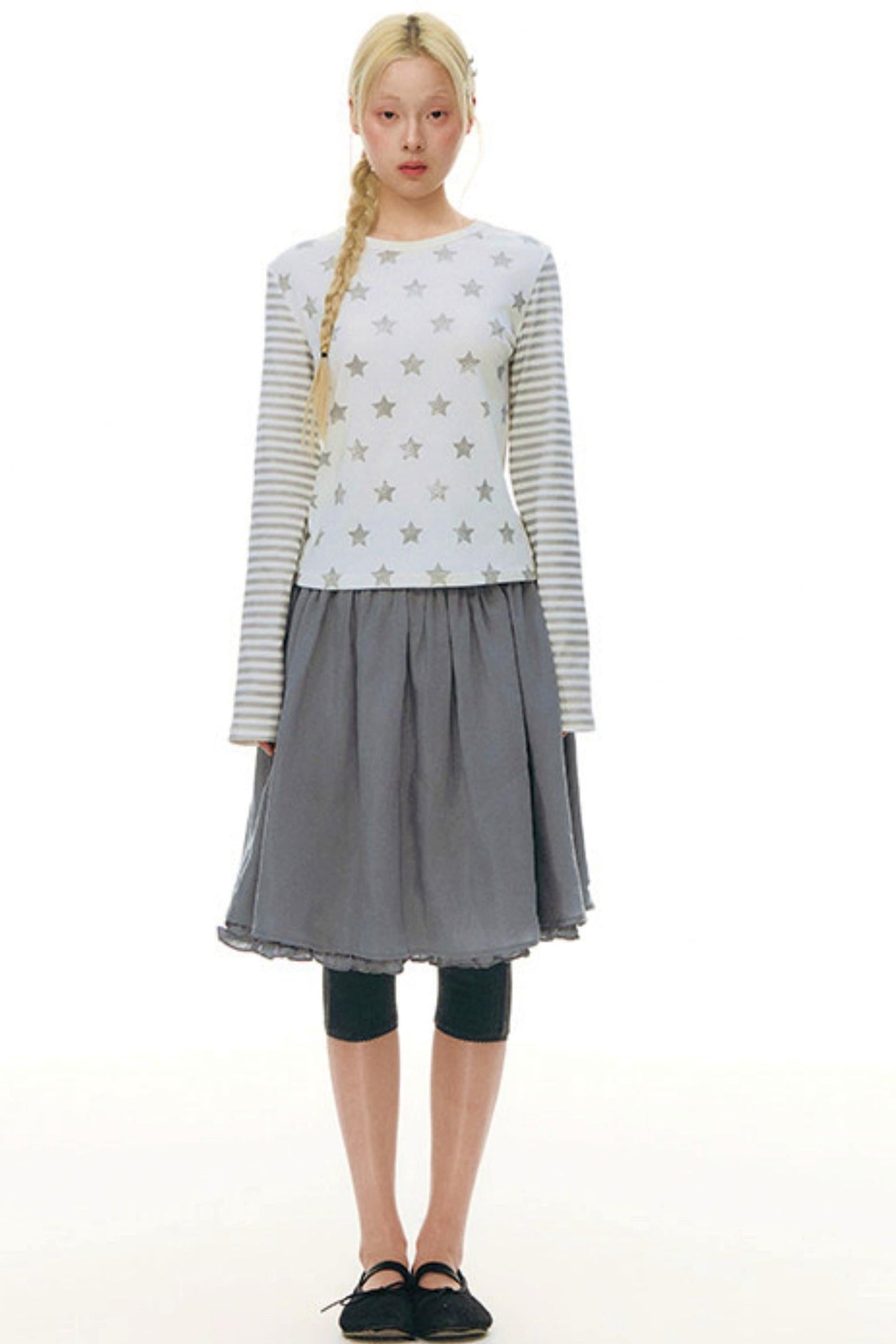 Lace Placket Top + Skirt