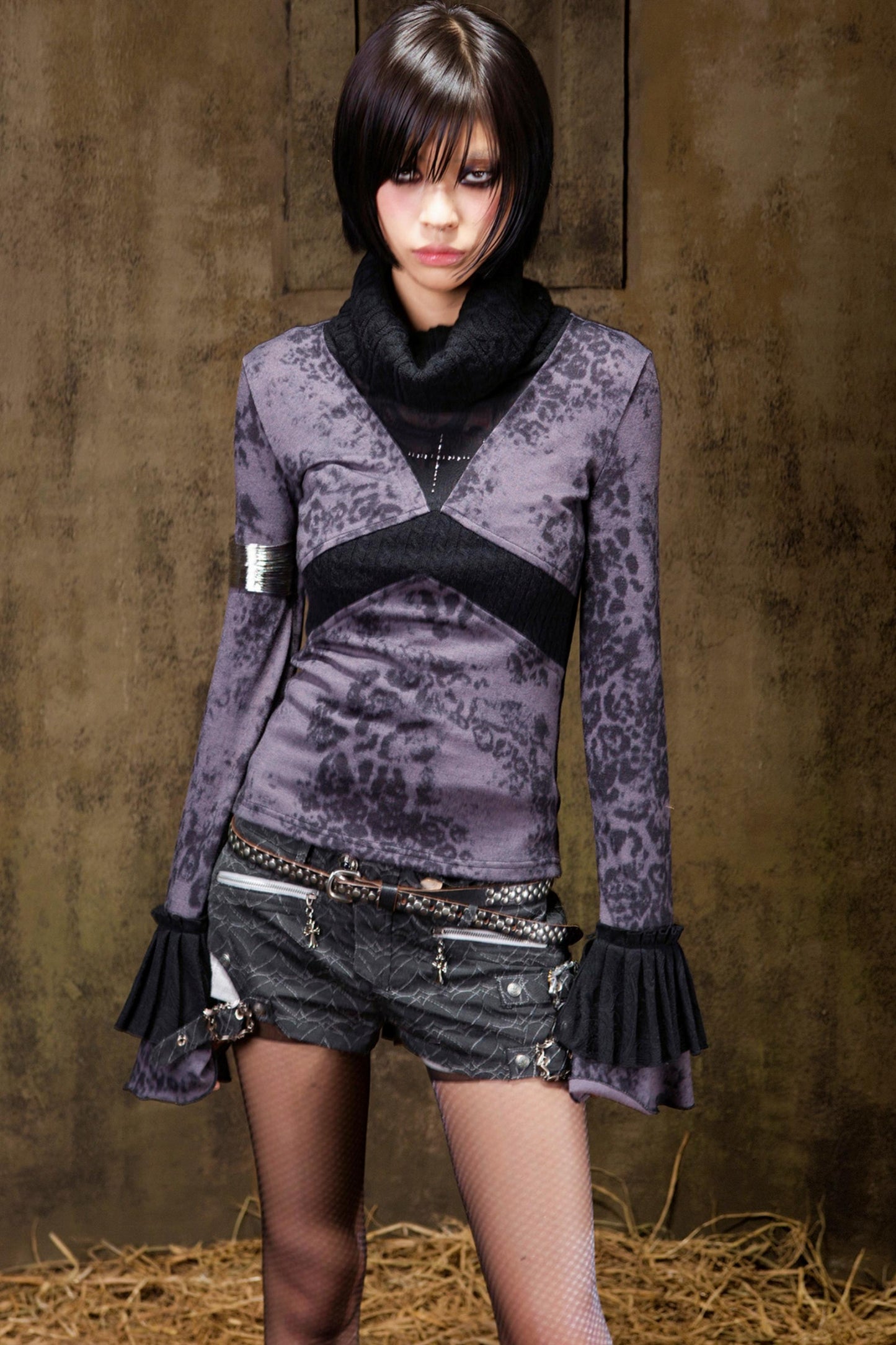 Punk Color Block Knit Top