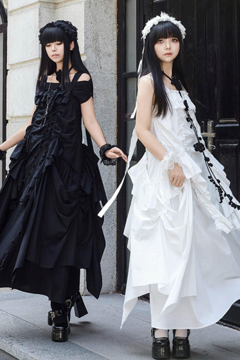 Adjustable Strap Pocket Long Dress