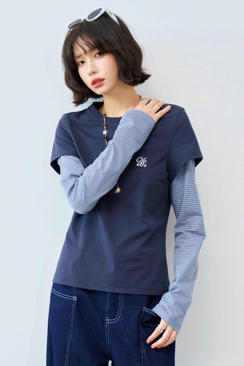 Color Blocked Long Sleeve Top