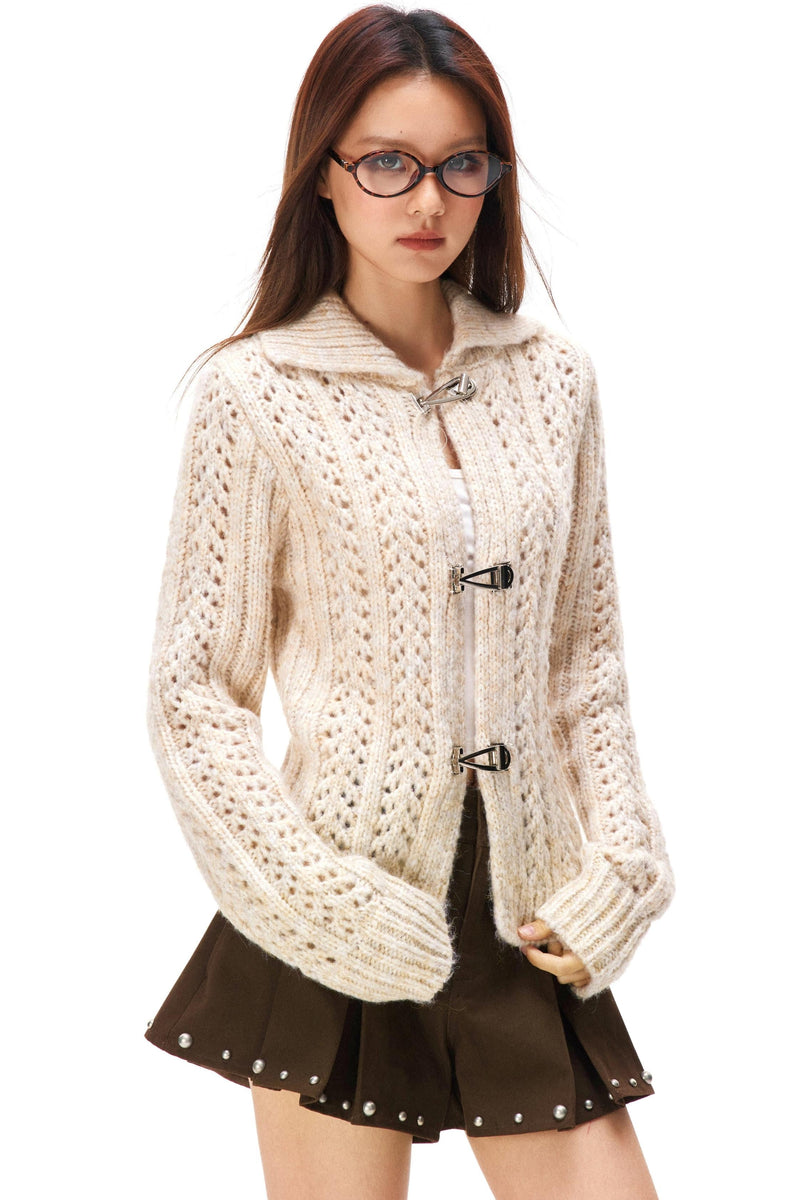 Y2k Hollow Out Knit Cardigan