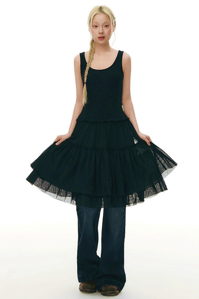 Y2k Tulle Vest Dress
