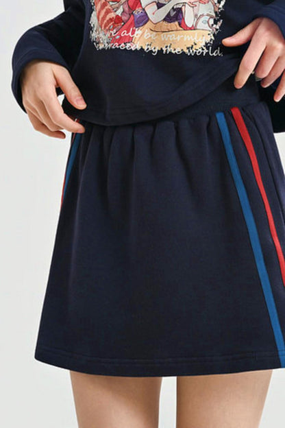 Retro Anime Girl Design Polo Top + Skirt