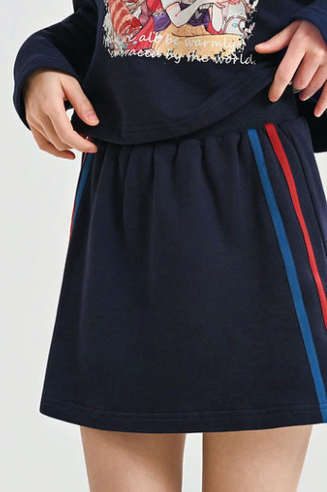 Retro Anime Girl Design Polo Top + Skirt