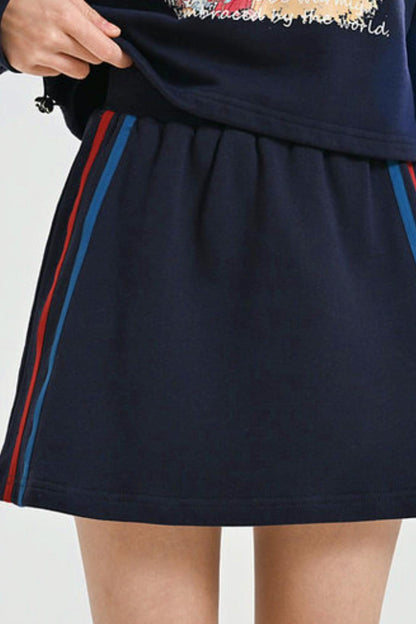 Retro Anime Girl Design Polo Top + Skirt